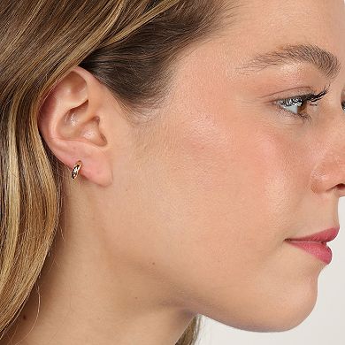 Gemminded 18k Gold Over Silver 1/10ct. T.W. Lab-Grown Diamond Hoop Earrings