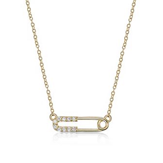 Gemminded 18k Gold Over Silver 1/10 Carat T.W. Lab-Grown Diamond Necklace