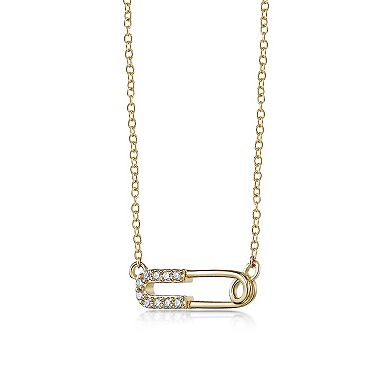 Gemminded 18k Gold Over Silver 1/10 Carat T.W. Lab-Grown Diamond Necklace