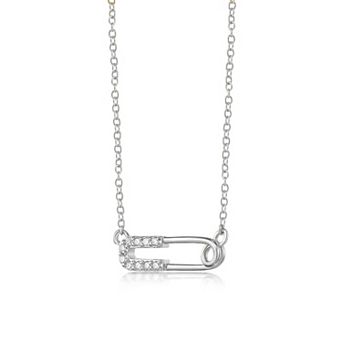 Gemminded Sterling Silver 1/10 Carat T.W. Lab-Grown Diamond Necklace