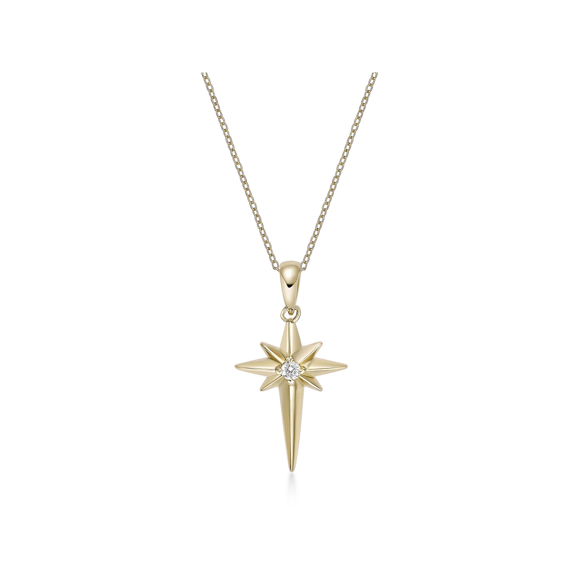 Gemminded 18k Gold Over Silver Lab-Grown Diamond Accent Star Pendant Neckl