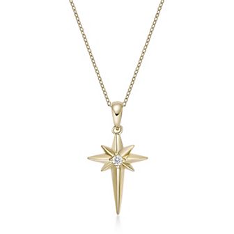 Gemminded 18k Gold Over Silver Lab-Grown Diamond Accent Star Pendant Necklace