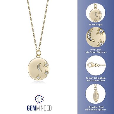 Gemminded 18k Gold Over Silver Lab-Grown Diamond Accent Pendant Necklace