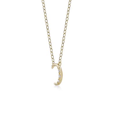 Gemminded 18k Gold Over Silver Lab-Grown Diamond Accent Moon Necklace