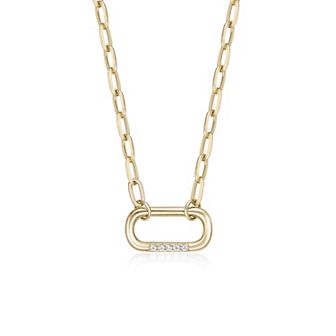 Gemminded 18k Gold Over Silver Lab-Grown Diamond Accent Pendant Necklace