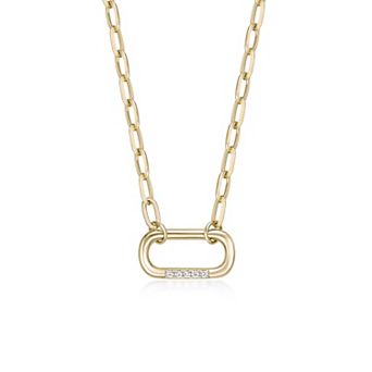 Gemminded 18k Gold Over Silver Lab-Grown Diamond Accent Pendant Necklace