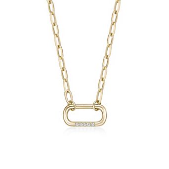 Gemminded 18k Gold Over Silver Lab-Grown Diamond Accent Pendant Necklace