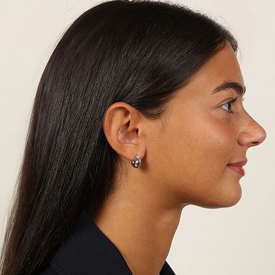 Gemminded Sterling Silver 1/10 Carat T.W. Lab-Grown Diamond Hoop Earrings