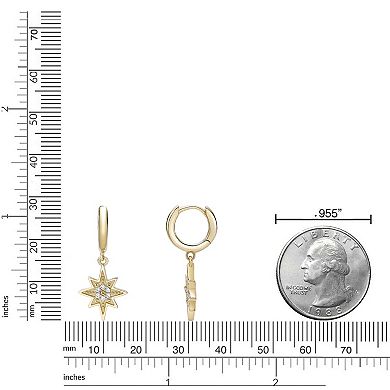 Gemminded 18k Gold Over Silver Lab-Grown Diamond Accent Star Drop Earrings