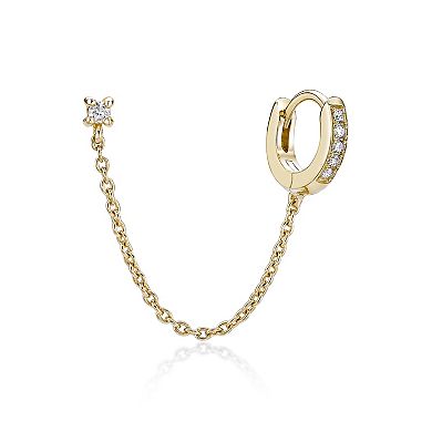 Gemminded 18k Gold Over Silver Lab-Grown Diamond Accent Single Huggie Earring