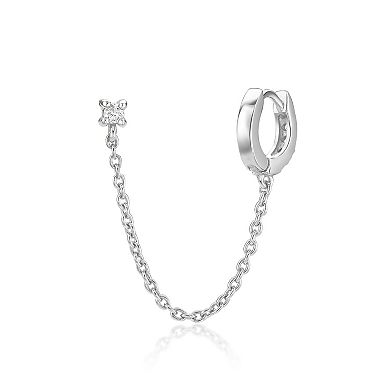 Gemminded 18k Gold Over Silver Lab-Grown Diamond Accent Single Huggie Earring
