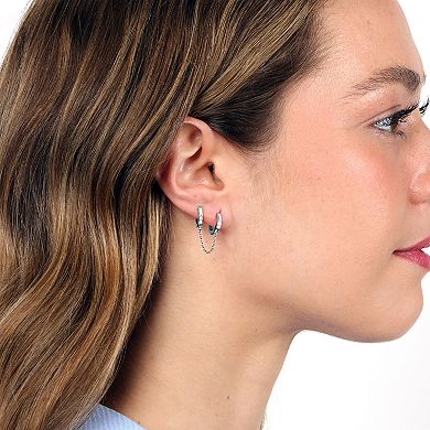 Gemminded 18k Gold Over Silver 1/10 Carat T.W. Lab-Grown Diamond Single Huggie Earring