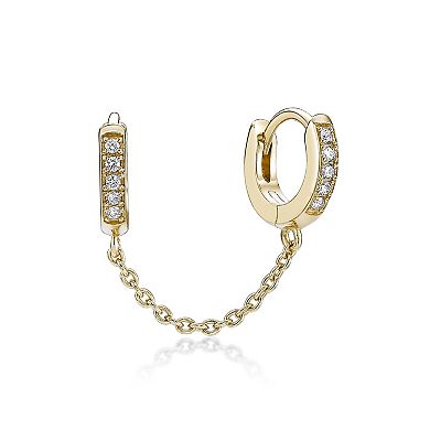 Gemminded 18k Gold Over Silver 1/10 Carat T.W. Lab-Grown Diamond Single Huggie Earring