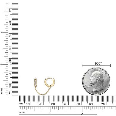 Gemminded 18k Gold Over Silver 1/10 Carat T.W. Lab-Grown Diamond Single Huggie Earring