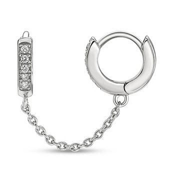 Gemminded 18k Gold Over Silver 1/10 Carat T.W. Lab-Grown Diamond Single Huggie Earring
