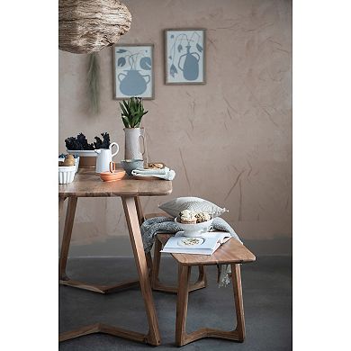 Storied Home Reactive Glaze Stoneware Footed Pedestal / Bowl Table Décor