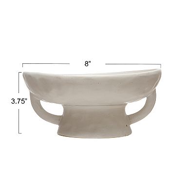 Storied Home Reactive Glaze Stoneware Footed Pedestal / Bowl Table Décor