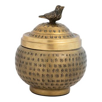 Storied Home Bird Finial Container