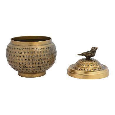 Storied Home Bird Finial Container