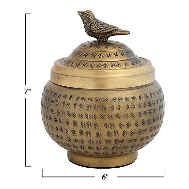 Storied Home Bird Finial Container