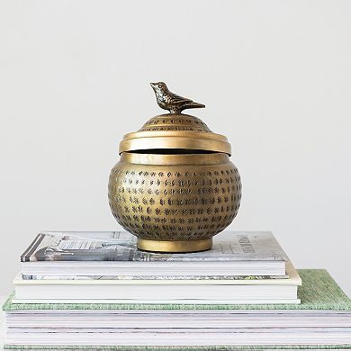 Storied Home Bird Finial Container