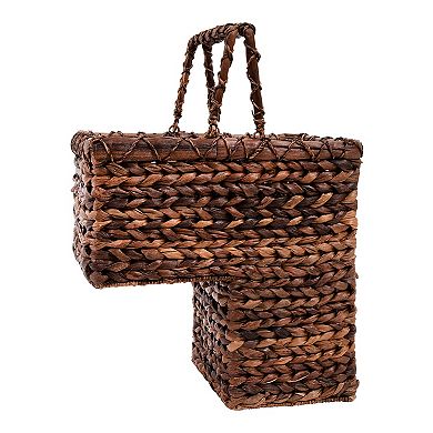 Storied Home Woven BacBac Leaf Stair Basket