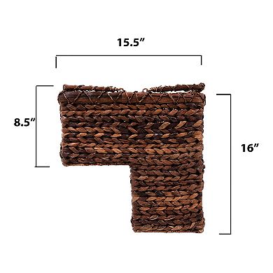 Storied Home Woven BacBac Leaf Stair Basket