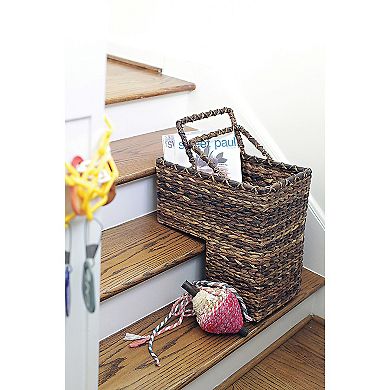 Storied Home Woven BacBac Leaf Stair Basket