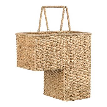 Storied Home Woven BacBac Leaf Stair Basket