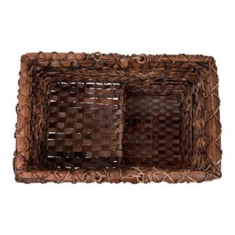 Storied Home Woven BacBac Leaf Stair Basket