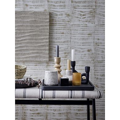 Storied Home Black Finish Decorative Resin Double Taper Candle Holder