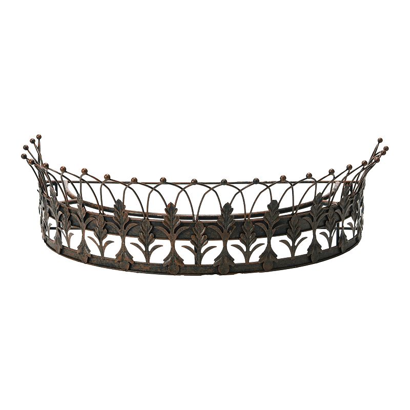 Storied Home Metal Curtain Crown: Horizontal Fashion Abstract Wall Sculpture, New Home Decor, 7.87"H x 28.87"W