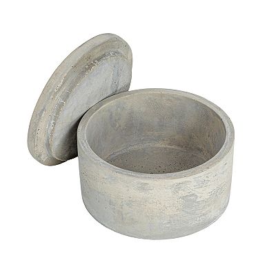 Storied Home Cement Storage Containers with Lids - Grey - Set of 2