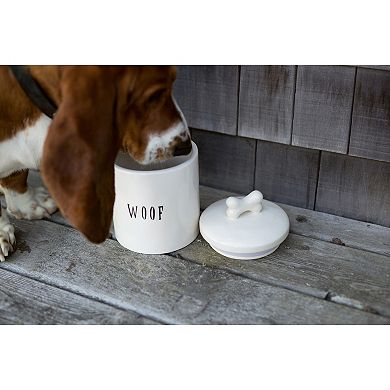 Storied Home "Woof" Jar & Lid with Bone