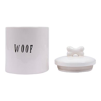 Storied Home "Woof" Jar & Lid with Bone