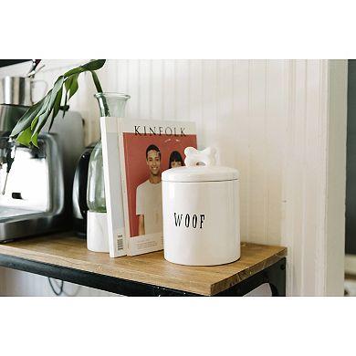 Storied Home "Woof" Jar & Lid with Bone