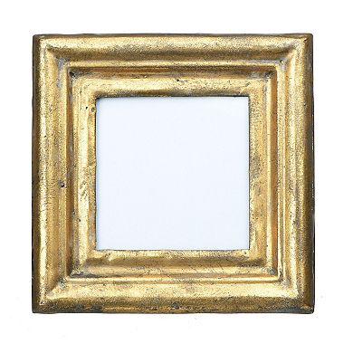 Storied Home Antiqued Gold Square 3.5" x 3.5" Picture Frame