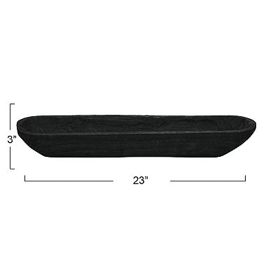 Storied Home Decorative Paulownia Wood Bowl Table Décor