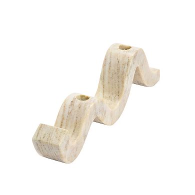 Storied Home Marble Wave Double Taper Candle Holder