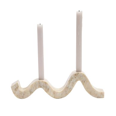 Storied Home Marble Wave Double Taper Candle Holder