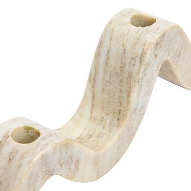 Storied Home Marble Wave Double Taper Candle Holder