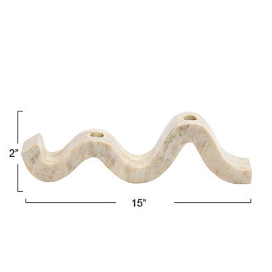 Storied Home Marble Wave Double Taper Candle Holder