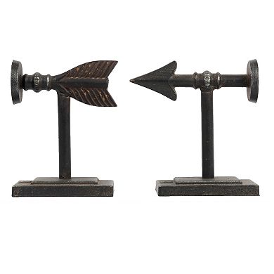 Storied Home Decorative Cast Metal Arrow Bookends 2-piece Set