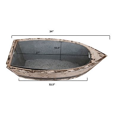 Storied Home Decorative Wood Boat Table Décor