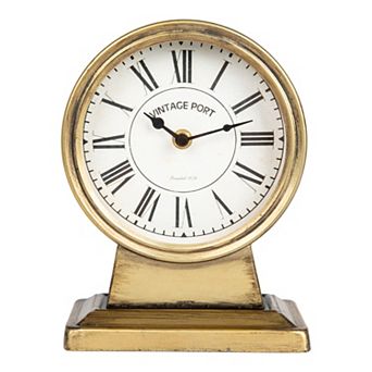 Storied Home Decorative Metal Mantel Clock