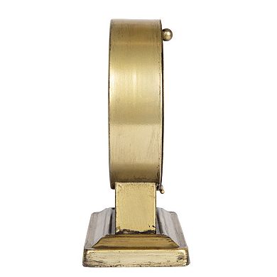 Storied Home Decorative Metal Mantel Clock