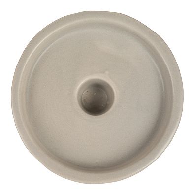 Storied Home Stoneware Pillar & Taper Candle Holders - Set of 2