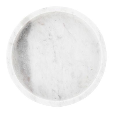 Storied Home Round Carved Marble Tray / Charcuterie Board