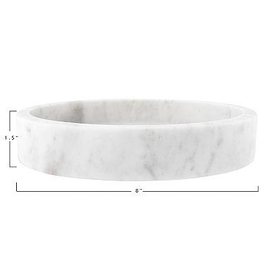 Storied Home Round Carved Marble Tray / Charcuterie Board