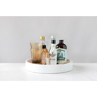 Storied Home Round Carved Marble Tray / Charcuterie Board